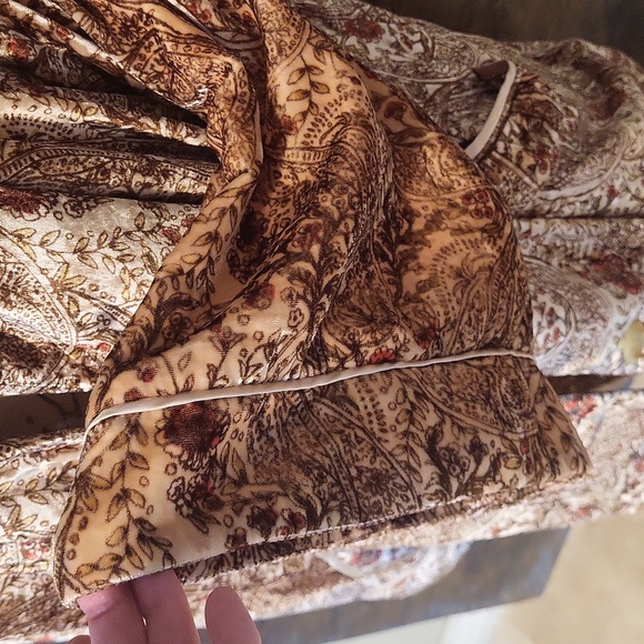 🌟SALE🌟 Free People Sweet Escape Boho Paisley Printed Velvet Trench Duster NWOT - Picture 4 of 10